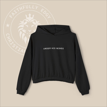 Women's "Under His Wings" oversized hoodie with Psalm 91:4 print