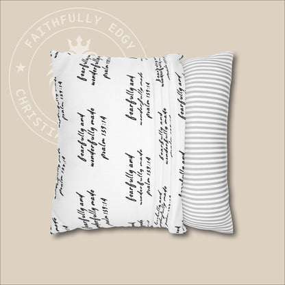 Christian Pillowcases with Psalm 139:14 | Fearfully and Wonderfully Made | Inspirational Home Decor | Perfect Christian Gift