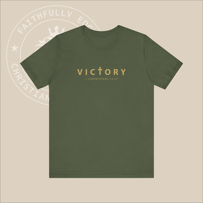 Unisex "Victory" T-shirt 1 Corinthians 15:57 Print.