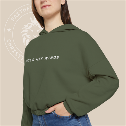 Women's "Under His Wings" oversized hoodie with Psalm 91:4 print