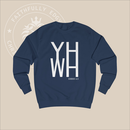 Men's "YHWH" sweatshirt with Exodus 6:3 print, where God spoke to Moses as "YHWH" or "Yahweh".