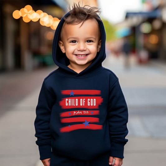 Unisex Toddler "Child of God" Hoodie Psalm 139. God knows and loves our children. Wonderfully made, cherished, and precious in His sight.