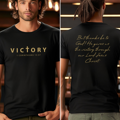 Unisex "Victory" T-shirt 1 Corinthians 15:57 Print.