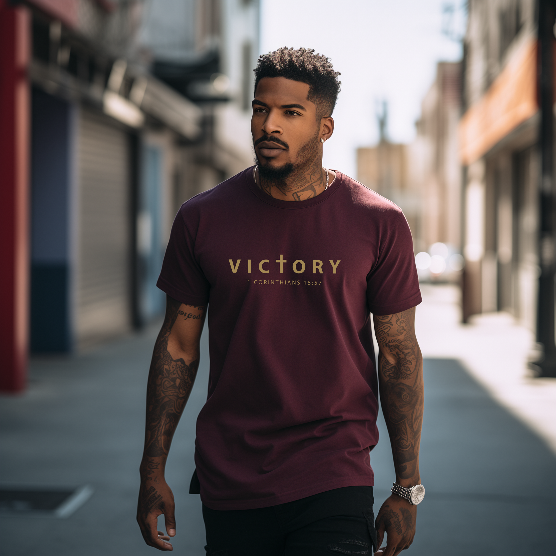 Unisex "Victory" T-shirt 1 Corinthians 15:57 Print.