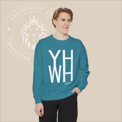 Unisex "YHWH" sweatshirt with Exodus 6:3 print