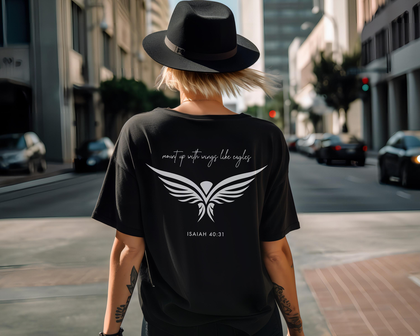 Unisex "Eagle" T-Shirt with Isaiah 40:31 print