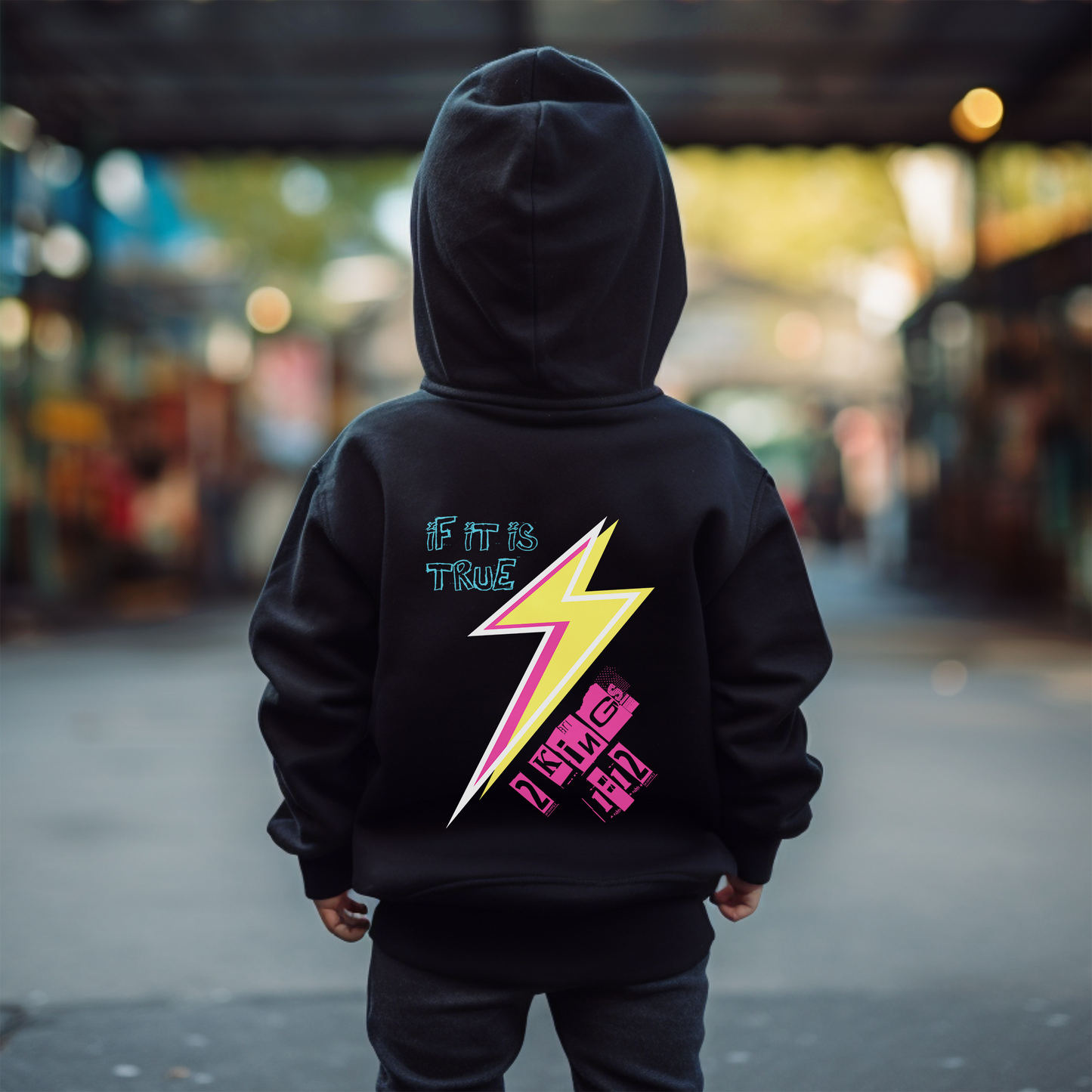 Christian Toddler "Lightening Bolt" Hoodie - 2 Kings 1:12 Inspired where Elijah calls down lightning-like fire from heaven.