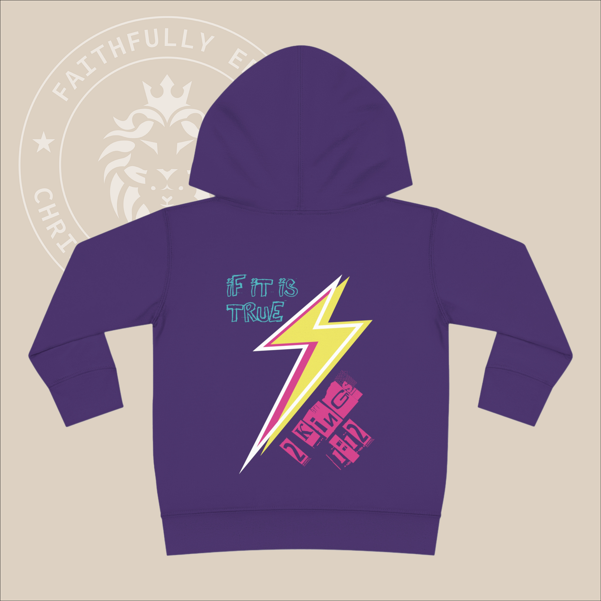 Christian Toddler "Lightening Bolt" Hoodie - 2 Kings 1:12 Inspired where Elijah calls down lightning-like fire from heaven.