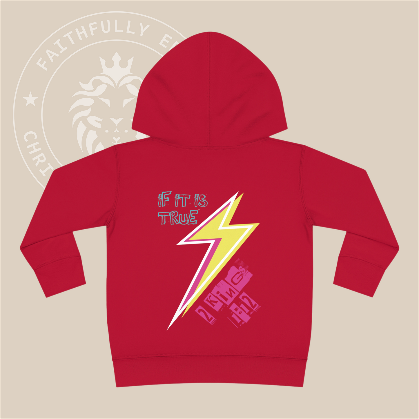 Christian Toddler "Lightening Bolt" Hoodie - 2 Kings 1:12 Inspired where Elijah calls down lightning-like fire from heaven.