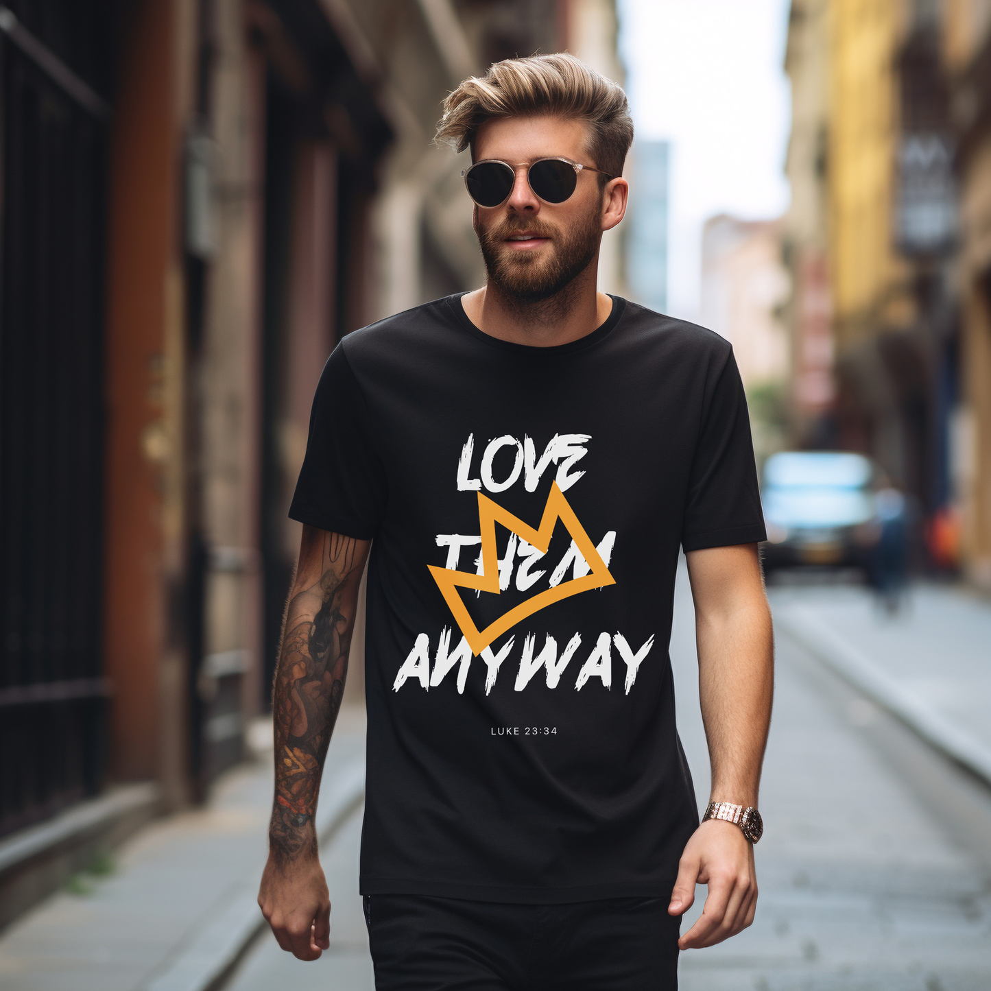 Unisex "Love Them Anyway" Organic T-shirt inspired by Luke 23:34